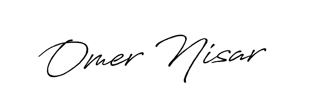 Make a beautiful signature design for name Omer Nisar. With this signature (Antro_Vectra_Bolder) style, you can create a handwritten signature for free. Omer Nisar signature style 7 images and pictures png