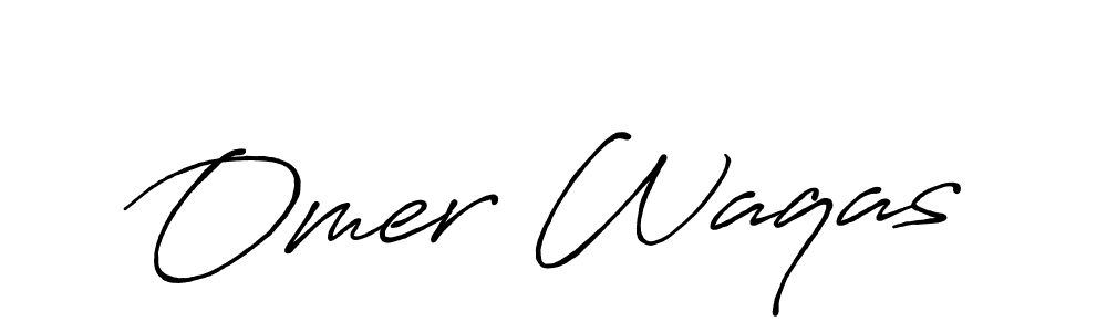 Make a beautiful signature design for name Omer Waqas. With this signature (Antro_Vectra_Bolder) style, you can create a handwritten signature for free. Omer Waqas signature style 7 images and pictures png
