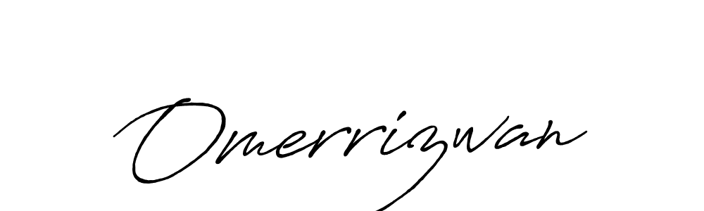 Use a signature maker to create a handwritten signature online. With this signature software, you can design (Antro_Vectra_Bolder) your own signature for name Omerrizwan. Omerrizwan signature style 7 images and pictures png