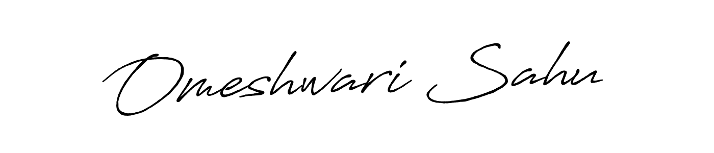 How to make Omeshwari Sahu name signature. Use Antro_Vectra_Bolder style for creating short signs online. This is the latest handwritten sign. Omeshwari Sahu signature style 7 images and pictures png