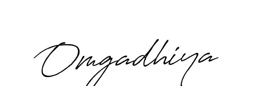 Use a signature maker to create a handwritten signature online. With this signature software, you can design (Antro_Vectra_Bolder) your own signature for name Omgadhiya. Omgadhiya signature style 7 images and pictures png
