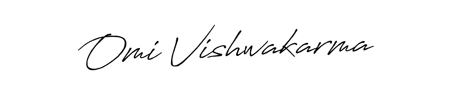 Omi Vishwakarma stylish signature style. Best Handwritten Sign (Antro_Vectra_Bolder) for my name. Handwritten Signature Collection Ideas for my name Omi Vishwakarma. Omi Vishwakarma signature style 7 images and pictures png
