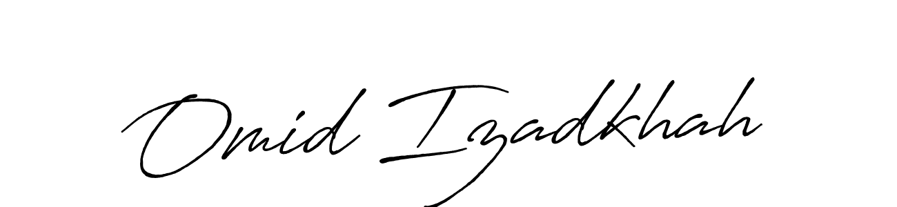 Design your own signature with our free online signature maker. With this signature software, you can create a handwritten (Antro_Vectra_Bolder) signature for name Omid Izadkhah. Omid Izadkhah signature style 7 images and pictures png