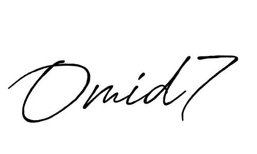 Similarly Antro_Vectra_Bolder is the best handwritten signature design. Signature creator online .You can use it as an online autograph creator for name Omid7. Omid7 signature style 7 images and pictures png