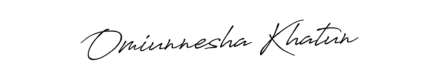 Create a beautiful signature design for name Omiunnesha Khatun. With this signature (Antro_Vectra_Bolder) fonts, you can make a handwritten signature for free. Omiunnesha Khatun signature style 7 images and pictures png