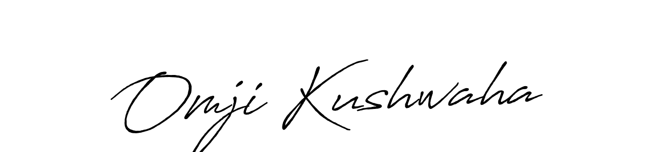 Also we have Omji Kushwaha name is the best signature style. Create professional handwritten signature collection using Antro_Vectra_Bolder autograph style. Omji Kushwaha signature style 7 images and pictures png