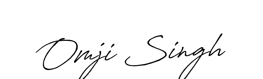 Make a beautiful signature design for name Omji Singh. With this signature (Antro_Vectra_Bolder) style, you can create a handwritten signature for free. Omji Singh signature style 7 images and pictures png