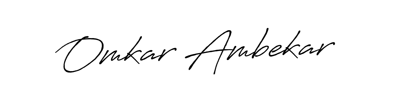 How to make Omkar Ambekar name signature. Use Antro_Vectra_Bolder style for creating short signs online. This is the latest handwritten sign. Omkar Ambekar signature style 7 images and pictures png