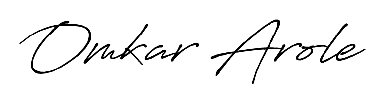 Quickly download Omkar Arole name signature in high-resolution PNG using Antro_Vectra_Bolder style. Ready to insert into PDFs and online applications. Omkar Arole signature style 7 images and pictures png