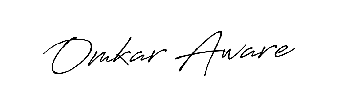 Create a beautiful signature design for name Omkar Aware. With this signature (Antro_Vectra_Bolder) fonts, you can make a handwritten signature for free. Omkar Aware signature style 7 images and pictures png