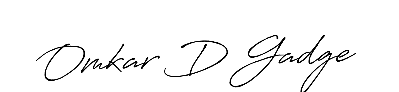 Omkar D Gadge stylish signature style. Best Handwritten Sign (Antro_Vectra_Bolder) for my name. Handwritten Signature Collection Ideas for my name Omkar D Gadge. Omkar D Gadge signature style 7 images and pictures png