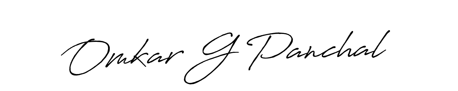 Create a beautiful signature design for name Omkar G Panchal. With this signature (Antro_Vectra_Bolder) fonts, you can make a handwritten signature for free. Omkar G Panchal signature style 7 images and pictures png