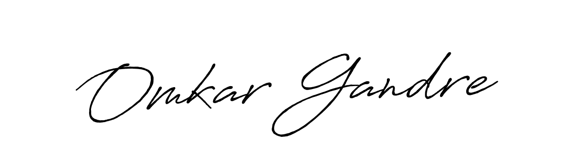 How to make Omkar Gandre name signature. Use Antro_Vectra_Bolder style for creating short signs online. This is the latest handwritten sign. Omkar Gandre signature style 7 images and pictures png