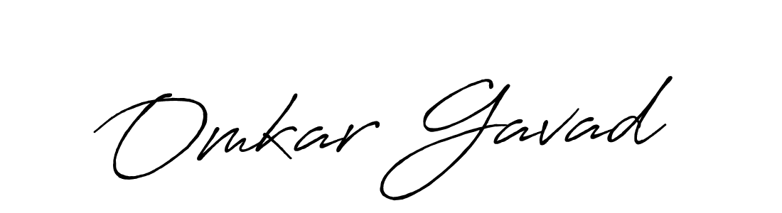 How to make Omkar Gavad name signature. Use Antro_Vectra_Bolder style for creating short signs online. This is the latest handwritten sign. Omkar Gavad signature style 7 images and pictures png