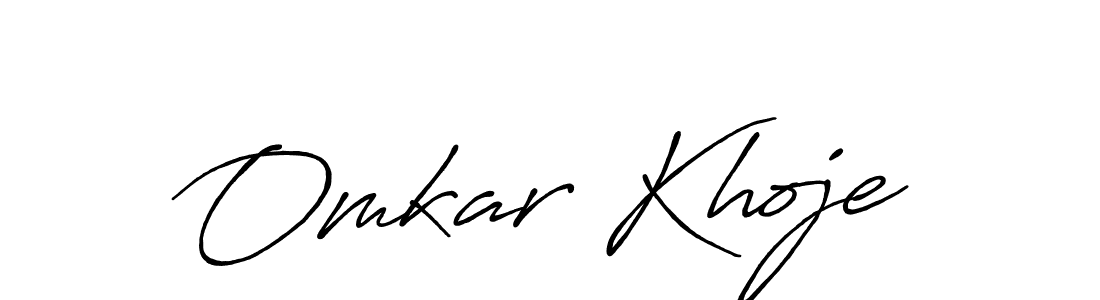 How to make Omkar Khoje name signature. Use Antro_Vectra_Bolder style for creating short signs online. This is the latest handwritten sign. Omkar Khoje signature style 7 images and pictures png