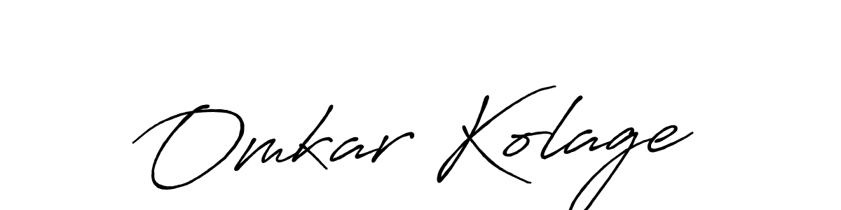 How to make Omkar Kolage name signature. Use Antro_Vectra_Bolder style for creating short signs online. This is the latest handwritten sign. Omkar Kolage signature style 7 images and pictures png