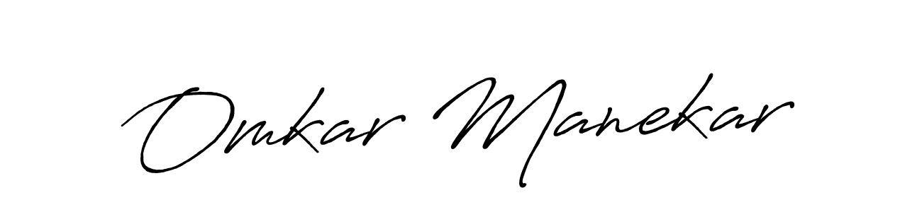 How to make Omkar Manekar name signature. Use Antro_Vectra_Bolder style for creating short signs online. This is the latest handwritten sign. Omkar Manekar signature style 7 images and pictures png