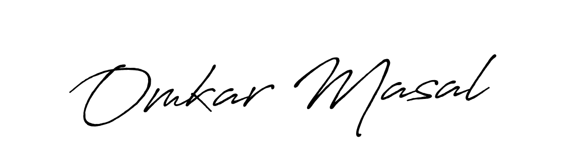 How to make Omkar Masal name signature. Use Antro_Vectra_Bolder style for creating short signs online. This is the latest handwritten sign. Omkar Masal signature style 7 images and pictures png