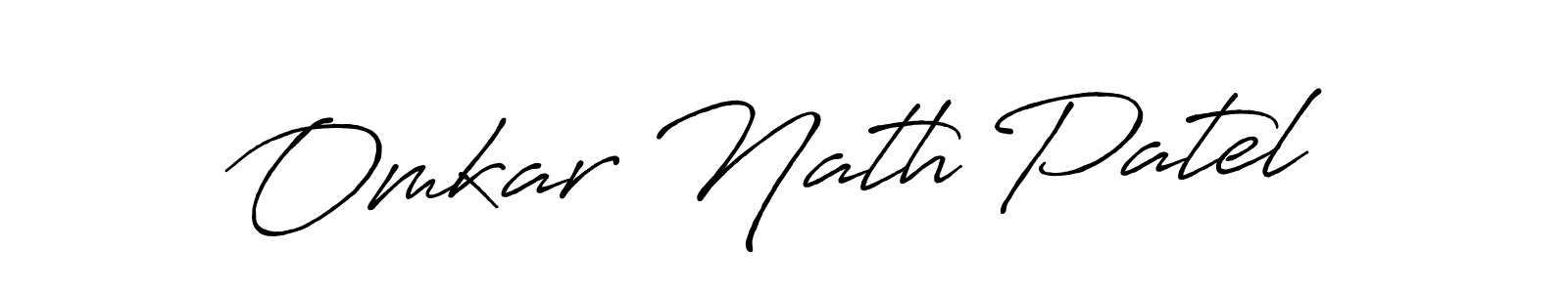 How to make Omkar Nath Patel name signature. Use Antro_Vectra_Bolder style for creating short signs online. This is the latest handwritten sign. Omkar Nath Patel signature style 7 images and pictures png