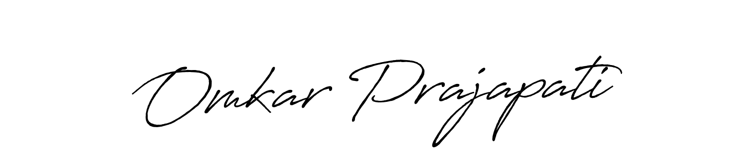 Make a beautiful signature design for name Omkar Prajapati. With this signature (Antro_Vectra_Bolder) style, you can create a handwritten signature for free. Omkar Prajapati signature style 7 images and pictures png