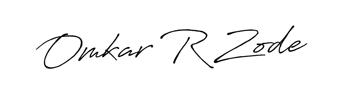 How to make Omkar R Zode name signature. Use Antro_Vectra_Bolder style for creating short signs online. This is the latest handwritten sign. Omkar R Zode signature style 7 images and pictures png