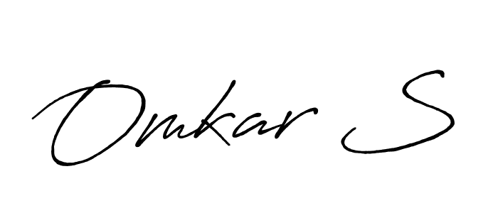 Make a beautiful signature design for name Omkar S. With this signature (Antro_Vectra_Bolder) style, you can create a handwritten signature for free. Omkar S signature style 7 images and pictures png