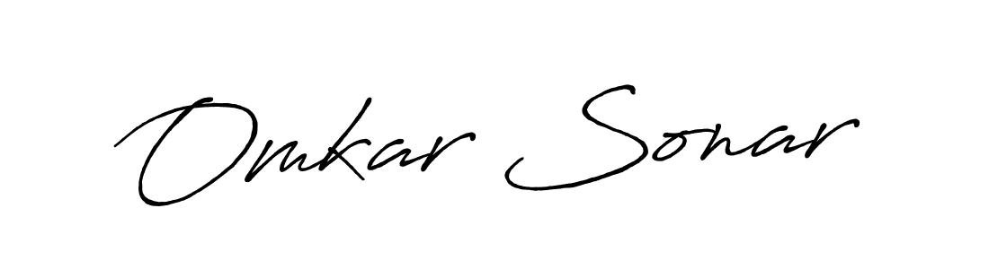 Omkar Sonar stylish signature style. Best Handwritten Sign (Antro_Vectra_Bolder) for my name. Handwritten Signature Collection Ideas for my name Omkar Sonar. Omkar Sonar signature style 7 images and pictures png