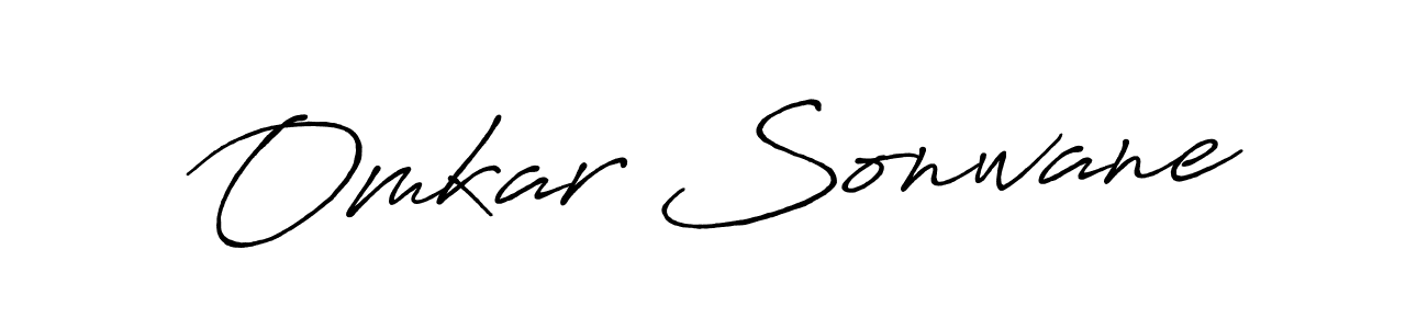 How to make Omkar Sonwane name signature. Use Antro_Vectra_Bolder style for creating short signs online. This is the latest handwritten sign. Omkar Sonwane signature style 7 images and pictures png