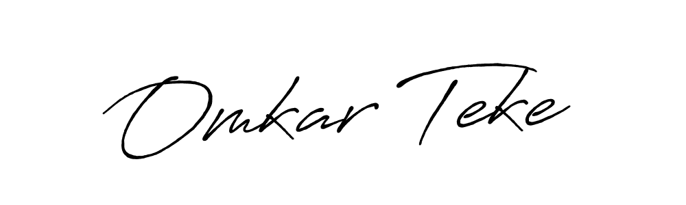 How to make Omkar Teke name signature. Use Antro_Vectra_Bolder style for creating short signs online. This is the latest handwritten sign. Omkar Teke signature style 7 images and pictures png