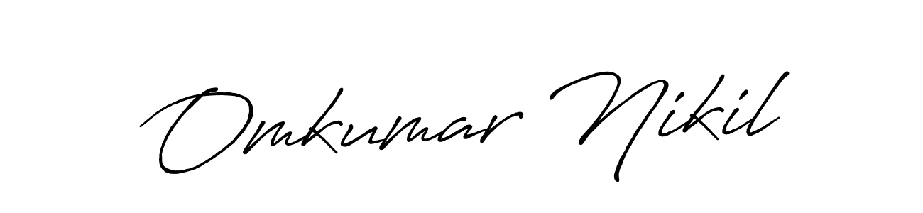 Also we have Omkumar Nikil name is the best signature style. Create professional handwritten signature collection using Antro_Vectra_Bolder autograph style. Omkumar Nikil signature style 7 images and pictures png