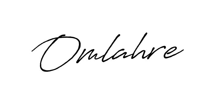 How to make Omlahre name signature. Use Antro_Vectra_Bolder style for creating short signs online. This is the latest handwritten sign. Omlahre signature style 7 images and pictures png