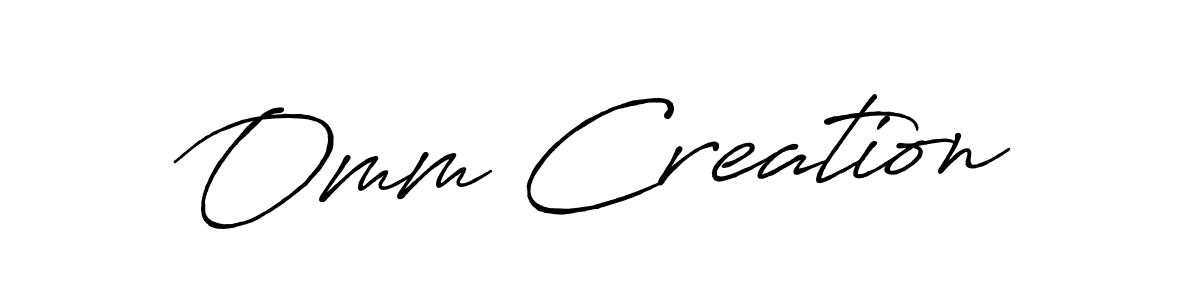 How to make Omm Creation signature? Antro_Vectra_Bolder is a professional autograph style. Create handwritten signature for Omm Creation name. Omm Creation signature style 7 images and pictures png