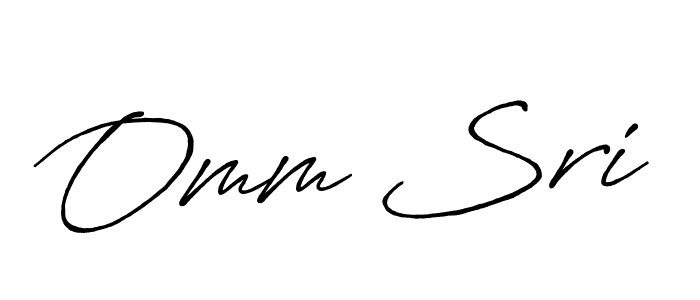 Use a signature maker to create a handwritten signature online. With this signature software, you can design (Antro_Vectra_Bolder) your own signature for name Omm Sri. Omm Sri signature style 7 images and pictures png