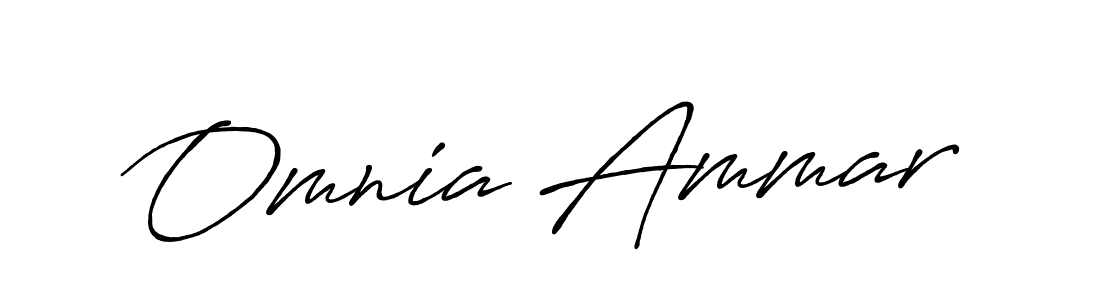 How to make Omnia Ammar name signature. Use Antro_Vectra_Bolder style for creating short signs online. This is the latest handwritten sign. Omnia Ammar signature style 7 images and pictures png