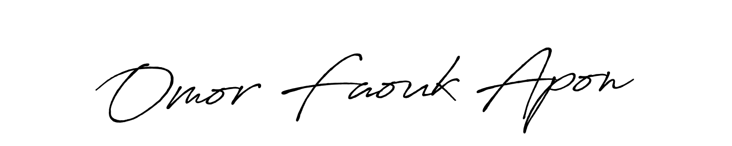 Design your own signature with our free online signature maker. With this signature software, you can create a handwritten (Antro_Vectra_Bolder) signature for name Omor Faouk Apon. Omor Faouk Apon signature style 7 images and pictures png