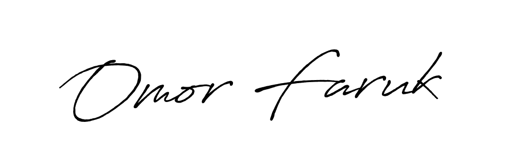 Make a beautiful signature design for name Omor Faruk. With this signature (Antro_Vectra_Bolder) style, you can create a handwritten signature for free. Omor Faruk signature style 7 images and pictures png