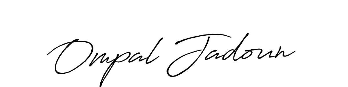 How to make Ompal Jadoun name signature. Use Antro_Vectra_Bolder style for creating short signs online. This is the latest handwritten sign. Ompal Jadoun signature style 7 images and pictures png