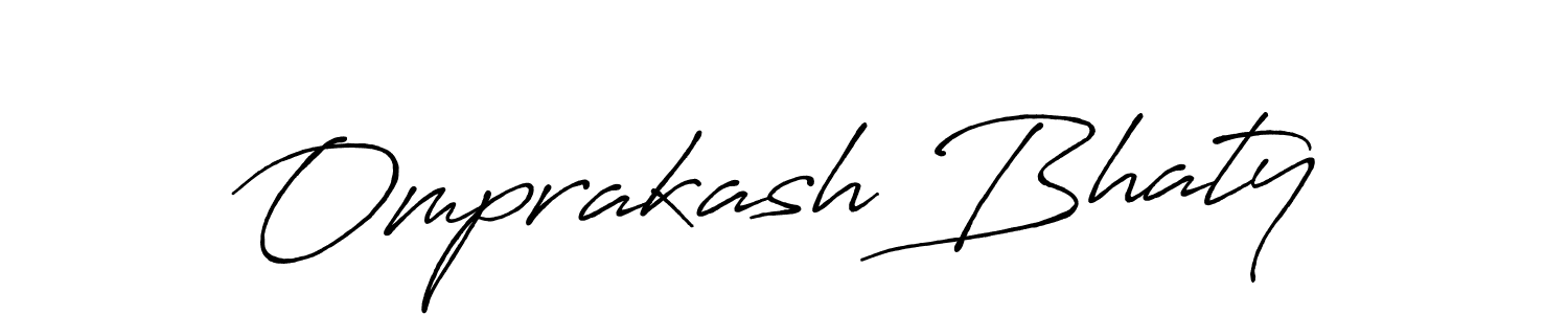 Use a signature maker to create a handwritten signature online. With this signature software, you can design (Antro_Vectra_Bolder) your own signature for name Omprakash Bhaty. Omprakash Bhaty signature style 7 images and pictures png