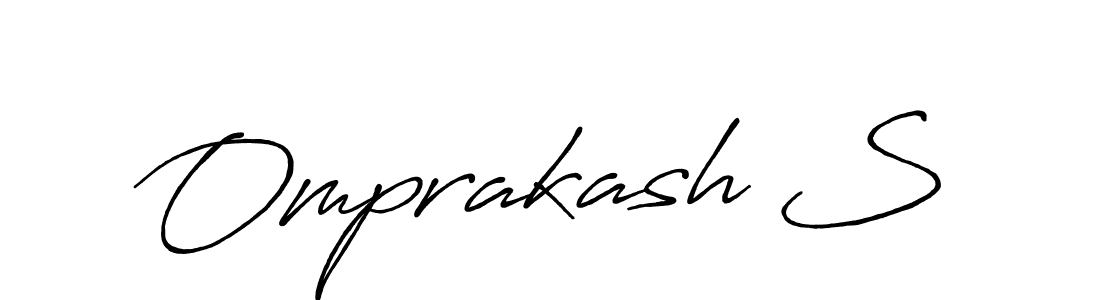 Make a beautiful signature design for name Omprakash S. With this signature (Antro_Vectra_Bolder) style, you can create a handwritten signature for free. Omprakash S signature style 7 images and pictures png