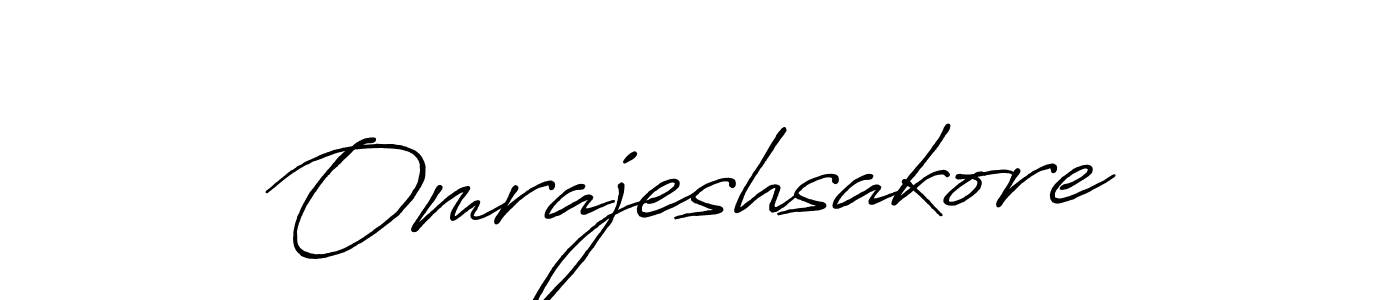 How to make Omrajeshsakore name signature. Use Antro_Vectra_Bolder style for creating short signs online. This is the latest handwritten sign. Omrajeshsakore signature style 7 images and pictures png