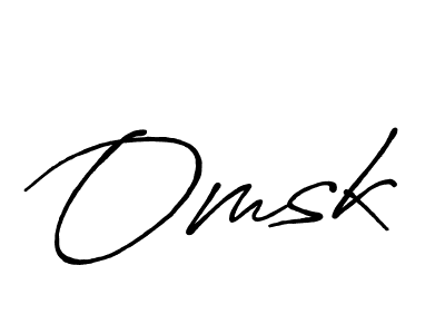 Create a beautiful signature design for name Omsk. With this signature (Antro_Vectra_Bolder) fonts, you can make a handwritten signature for free. Omsk signature style 7 images and pictures png