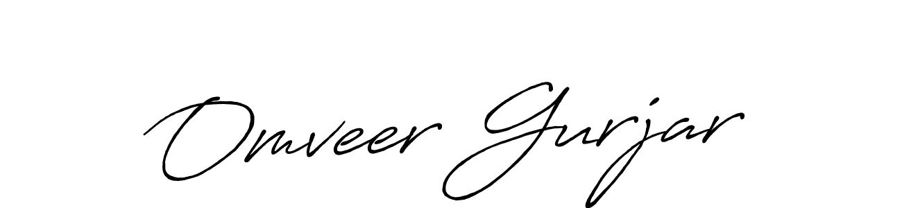 Omveer Gurjar stylish signature style. Best Handwritten Sign (Antro_Vectra_Bolder) for my name. Handwritten Signature Collection Ideas for my name Omveer Gurjar. Omveer Gurjar signature style 7 images and pictures png