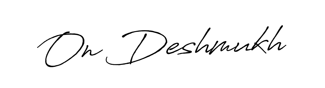 You can use this online signature creator to create a handwritten signature for the name On Deshmukh. This is the best online autograph maker. On Deshmukh signature style 7 images and pictures png