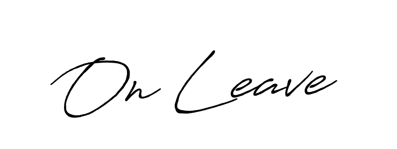 Create a beautiful signature design for name On Leave. With this signature (Antro_Vectra_Bolder) fonts, you can make a handwritten signature for free. On Leave signature style 7 images and pictures png