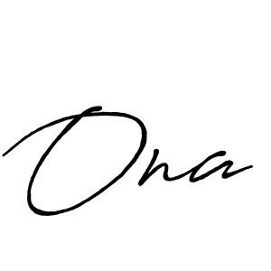 Design your own signature with our free online signature maker. With this signature software, you can create a handwritten (Antro_Vectra_Bolder) signature for name Ona. Ona signature style 7 images and pictures png