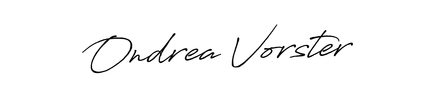 The best way (Antro_Vectra_Bolder) to make a short signature is to pick only two or three words in your name. The name Ondrea Vorster include a total of six letters. For converting this name. Ondrea Vorster signature style 7 images and pictures png