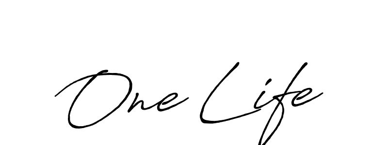 Design your own signature with our free online signature maker. With this signature software, you can create a handwritten (Antro_Vectra_Bolder) signature for name One Life. One Life signature style 7 images and pictures png