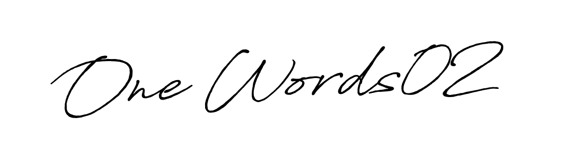 How to make One Words02 name signature. Use Antro_Vectra_Bolder style for creating short signs online. This is the latest handwritten sign. One Words02 signature style 7 images and pictures png