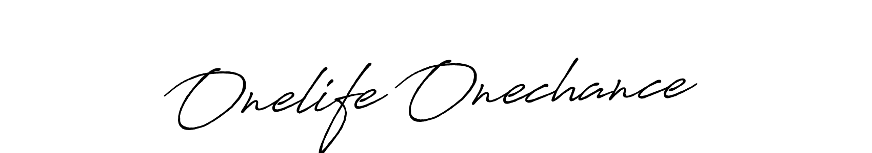 Make a beautiful signature design for name Onelife Onechance. With this signature (Antro_Vectra_Bolder) style, you can create a handwritten signature for free. Onelife Onechance signature style 7 images and pictures png