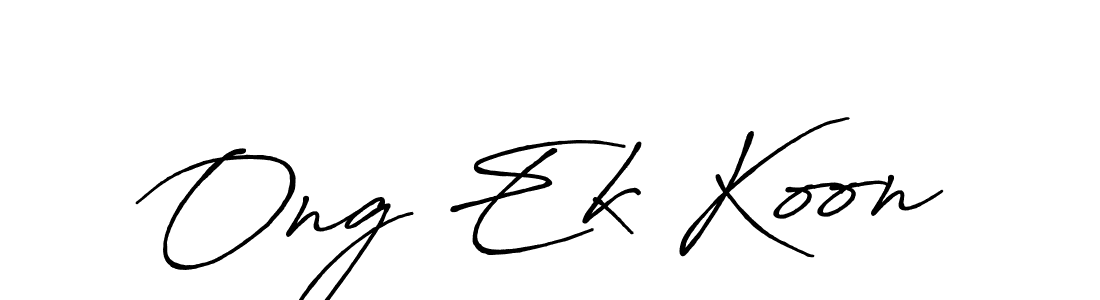 Create a beautiful signature design for name Ong Ek Koon. With this signature (Antro_Vectra_Bolder) fonts, you can make a handwritten signature for free. Ong Ek Koon signature style 7 images and pictures png